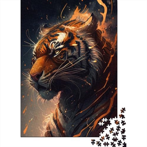 300-teiliges Puzzle Tiger Anime-Tier-Puzzle Holzpuzzle Familiendekoration 300 Stück (40 x 28 cm) von wuzihanptpt