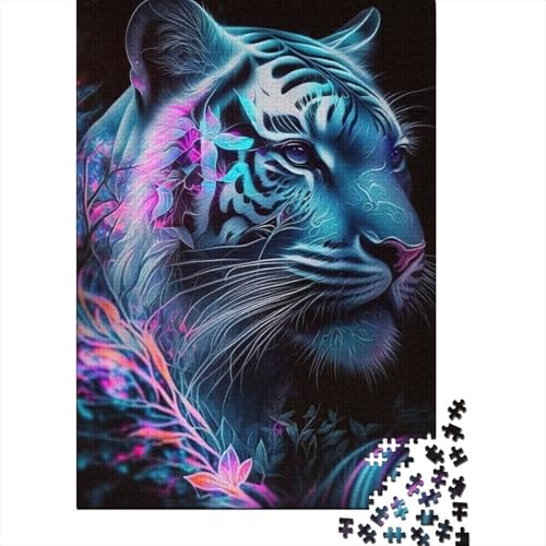 300-teiliges Puzzle Tiger12 Puzzle für Erwachsene Holzbrett-Puzzle Lernspiel für Erwachsene Teenager 300 Teile (40 x 28 cm) von wuzihanptpt