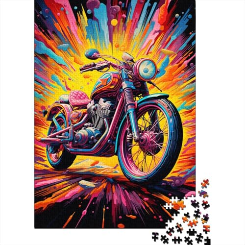 300-teiliges Puzzle farbenfrohes Motorrad-Rennauto Puzzle für Erwachsene und Jugendliche Holzbrett-Puzzle Spielzeug Denkspiel 300 Teile (40 x 28 cm) von wuzihanptpt