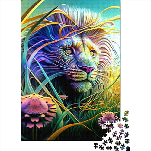 300-teiliges Puzzle für Erwachsene Löwen-Puzzle für Erwachsene Holzbrett-Puzzle dekomprimierendes intellektuelles Lernspielzeug 300 Teile (40 x 28 cm) von wuzihanptpt