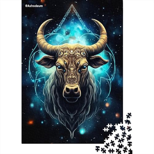 300-teiliges Puzzle für Erwachsene Stier-Puzzle für Erwachsene Holzbrett-Puzzle dekomprimierendes geistiges Lernspielzeug 300 Teile (40 x 28 cm) von wuzihanptpt