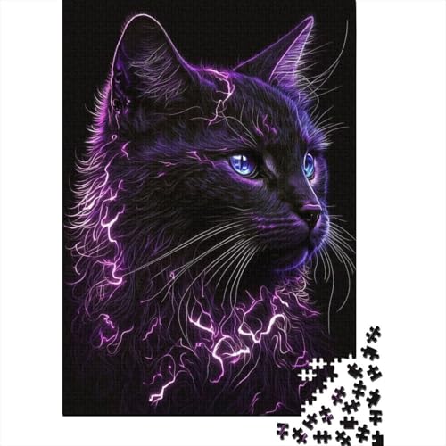 300-teiliges Puzzle für Erwachsene und Teenager. Künstlerisches Feline Funk-Puzzle für Erwachsene. Holzbrett-Puzzle. Familienspiele. 300 Teile (40 x 28 cm) von wuzihanptpt