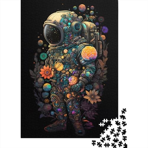 300-teiliges Puzzle stilisiertes Astronauten-Puzzle für Erwachsene Holzbrett-Puzzle Lernspiel für Erwachsene Teenager 300 Teile (40 x 28 cm) von wuzihanptpt