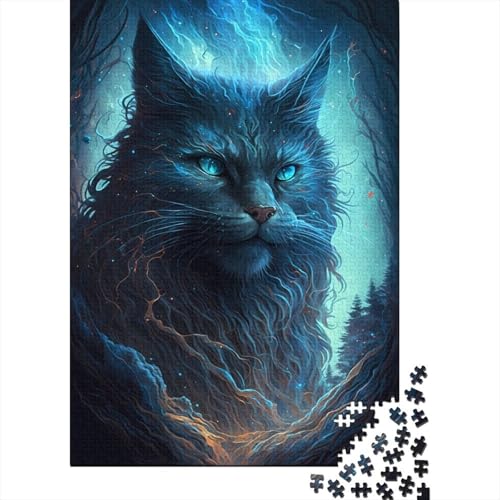 500-teiliges Puzzle „Maine-Coon-Katze“ Puzzle für Erwachsene Holzbrett-Puzzle Lernspielzeug 500 Stück (52 x 38 cm) von wuzihanptpt