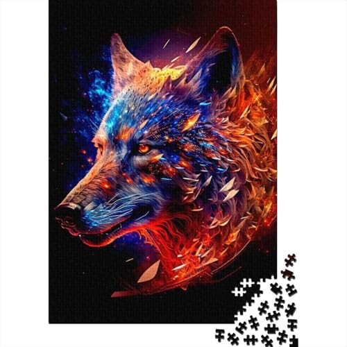 500-teiliges Puzzle Wolf-Puzzles für Erwachsene und Jugendliche Holzbrett-Puzzles Spielzeug Denkspiel 500 Teile (52 x 38 cm) von wuzihanptpt