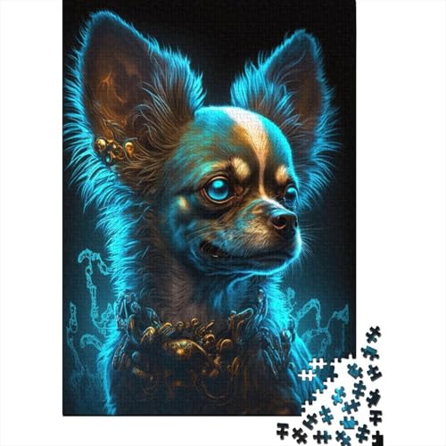 500-teiliges Puzzle für Erwachsene Chihuahua-Hundepuzzle für Erwachsene Holzbrettpuzzle dekomprimierendes geistiges Lernspielzeug 500 Stück (52 x 38 cm) von wuzihanptpt