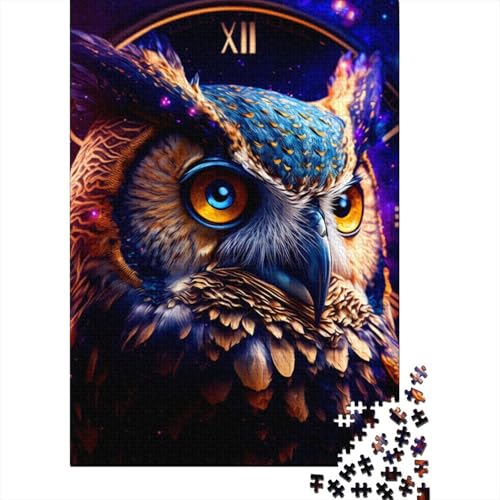 500-teiliges Puzzle für Erwachsene Eulen-Puzzle für Erwachsene Holzbrett-Puzzle dekomprimierendes geistiges Lernspielzeug 500 Stück (52 x 38 cm) von wuzihanptpt