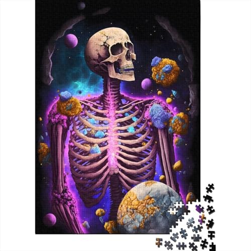 500-teiliges Puzzle für Erwachsene Galactic Skeletal Bloom Puzzles für Erwachsene und Jugendliche Holzpuzzle Spielzeug Denkspiel 500 Teile (52 x 38 cm) von wuzihanptpt