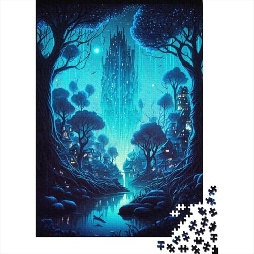 500-teiliges Puzzle für Erwachsene kleines Dorf im Dschungel Puzzles für Erwachsene und Jugendliche Holzpuzzle Spielzeug Denkspiel 500 Teile (52 x 38 cm) von wuzihanptpt