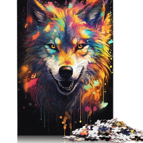 Lustiges Puzzle für Erwachsene 1000 Teile Fantasie Bunte Wolf-Puzzles für Papierpuzzles pädagogisches Spielzeug zum Stressabbau Puzzle 1000 Teile (38 x 26 cm) von wuzihanptpt