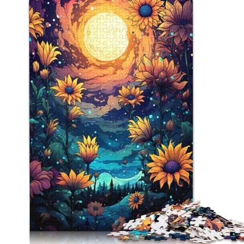 Lustiges Puzzle für Erwachsene 1000 Teile Farbgemälde von Sonnenblumen Puzzles für Papierpuzzles pädagogisches Spielzeug zum Stressabbau Puzzle 1000 Teile (38 x 26 cm) von wuzihanptpt