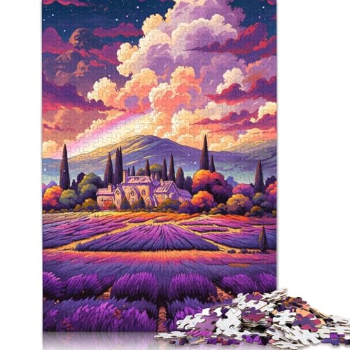 Lustiges Puzzle für Erwachsene 1000 Teile Lavendelfelder in der Provence Frankreich Puzzles für Holzpuzzles pädagogisches Spielzeug zum Stressabbau Puzzle 1000 Teile (75 x 50 cm) von wuzihanptpt