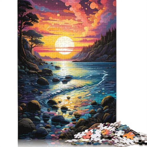 Lustiges Puzzle für Erwachsene 1000 Teile Sonnenuntergangslandschaft Puzzles für Papierpuzzles pädagogisches Spielzeug zum Stressabbau Puzzle 1000 Teile (38 x 26 cm) von wuzihanptpt