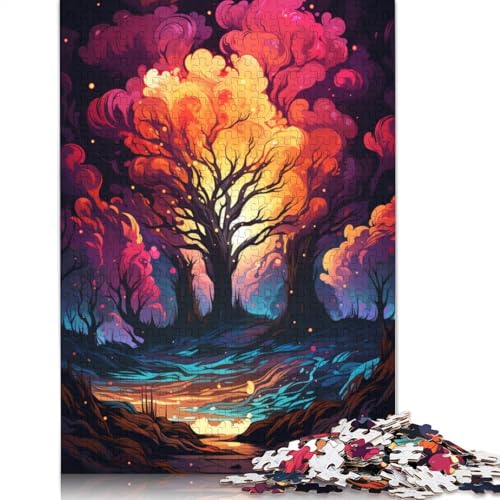 Lustiges Puzzle für Erwachsene 1000 Teile farbenfrohe Fantasielandschafts-Puzzles für Papierpuzzles pädagogisches Spielzeug zum Stressabbau Puzzle 1000 Teile (38 x 26 cm) von wuzihanptpt