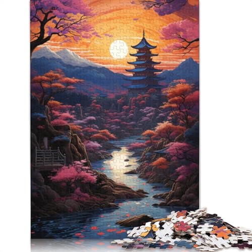 Lustiges Puzzle für Erwachsene 1000 Teile farbenfrohe psychedelische Fantasielandschaft Puzzles für Holzpuzzles pädagogisches Spielzeug zum Stressabbau Puzzle 1000 Teile (75 x 50 cm) von wuzihanptpt