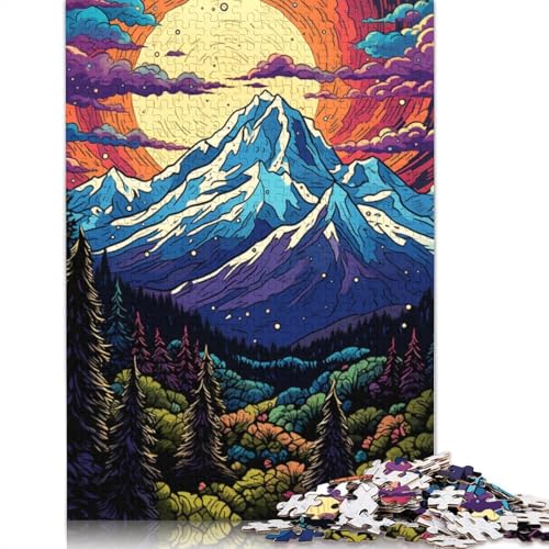 Lustiges Puzzle für Erwachsene 1000 Teile farbenfrohe psychedelische Landschaftspuzzles für Holzpuzzles pädagogisches Spielzeug zum Stressabbau Puzzle 1000 Teile (75 x 50 cm) von wuzihanptpt