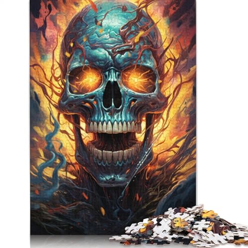 Lustiges Puzzle für Erwachsene 1000 Teile farbenfrohes psychedelisches Fantasy-Totenkopf-Puzzle für Holzpuzzle pädagogisches Spielzeug zum Stressabbau Puzzle 1000 Teile (75 x 50 cm) von wuzihanptpt