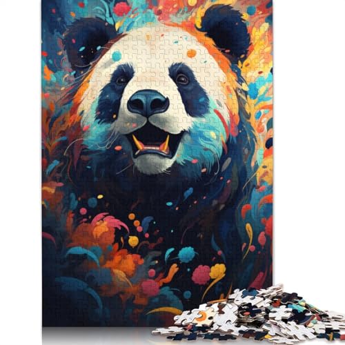 Lustiges Puzzle für Erwachsene 1000 Teile farbenfrohes psychedelisches Panda-Tierpuzzle für Papierpuzzles pädagogisches Spielzeug zum Stressabbau Puzzle 1000 Teile (38 x 26 cm) von wuzihanptpt