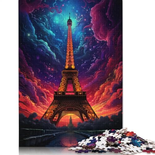 Lustiges Puzzle für Erwachsene mit 1000 Teilen Frankreich Eiffelturm Puzzles für Papierpuzzles pädagogisches Spielzeug zum Stressabbau Puzzle 1000 Teile (38 x 26 cm) von wuzihanptpt