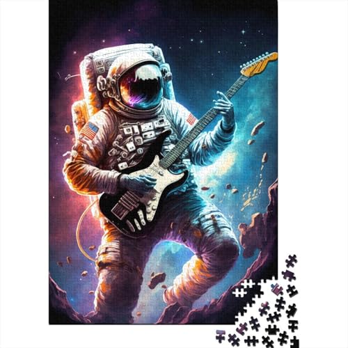 Puzzle „Astronaut spielt Gitarre“ Puzzle für Erwachsene 300 Teile Holzpuzzle für Erwachsene und Jugendliche Puzzle für Erwachsene Geschenke 300 Teile (40 x 28 cm) von wuzihanptpt