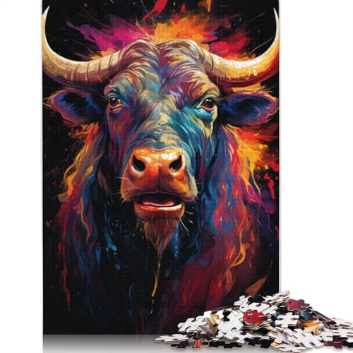 Puzzle „Color Painting Cow“ 1000 Teile Holzpuzzle für Erwachsene und Kinder tolles Geschenk für Erwachsene 1000 Teile (75 x 50 cm) von wuzihanptpt