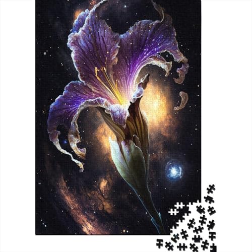 Puzzle „Kosmische Trompetenblume“ 300-teiliges Puzzle für Erwachsene und Jugendliche Holzbrettpuzzle tolles Geschenk für Erwachsene 300 Teile (40 x 28 cm) von wuzihanptpt