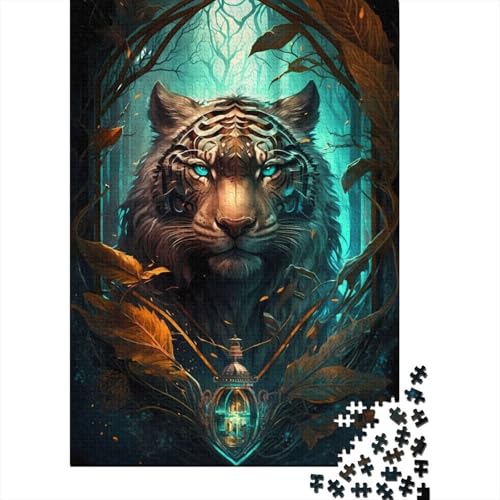 Puzzle „Tiger“ fiktives 1000-teiliges Puzzle für Erwachsene und Jugendliche Holzbrettpuzzle tolles Geschenk für Erwachsene 1000 Teile (75 x 50 cm) von wuzihanptpt