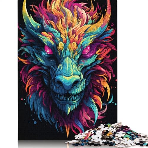 Puzzle 1000 Teile Bizarres buntes Drachenpuzzle für Erwachsene Holzpuzzles Familienspiele Weihnachtsgeburtstagsgeschenke 1000 Teile (75 x 50 cm) von wuzihanptpt