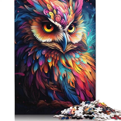 Puzzle 1000 Teile Puzzle für Erwachsene und Kinder Bunte Eulen-Puzzles für Papierpuzzles pädagogisches Spielzeug zum Stressabbau Puzzle 1000 Teile (38 x 26 cm) von wuzihanptpt