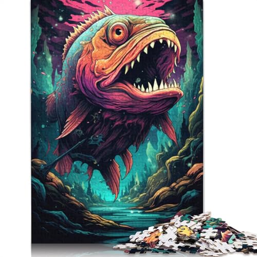 Puzzle 1000 Teile Puzzle für Erwachsene und Kinder Bunte Piranha-Puzzles für Papierpuzzles pädagogisches Spielzeug zum Stressabbau Puzzle 1000 Teile (38 x 26 cm) von wuzihanptpt