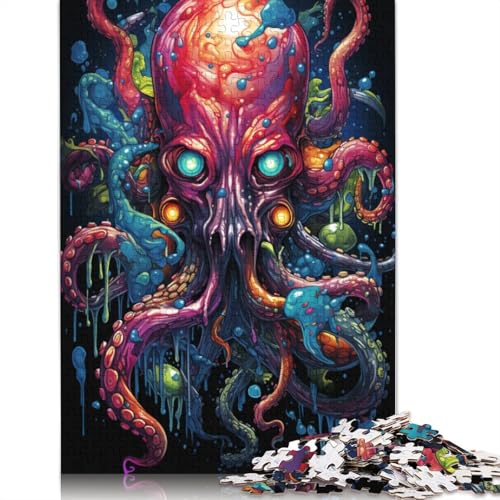 Puzzle 1000 Teile Puzzle für Erwachsene und Kinder Die farbenfrohe Psychedelie des kosmischen Oktopus Puzzles für Holzpuzzles Pädagogisches Spielzeug zum Stressabbau Puzzle 1000 Teile (75x50cm) von wuzihanptpt