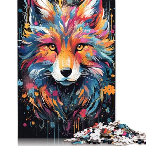 Puzzle 1000 Teile Puzzle für Erwachsene und Kinder Farbmalerei Fuchs-Puzzles für Holzpuzzles pädagogisches Spielzeug zum Stressabbau Puzzle 1000 Teile (75 x 50 cm) von wuzihanptpt