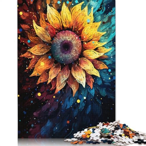 Puzzle 1000 Teile Puzzle für Erwachsene und Kinder Farbmalerei Sonnenblumen-Puzzles für Papierpuzzles pädagogisches Spielzeug zum Stressabbau Puzzle 1000 Teile (38 x 26 cm) von wuzihanptpt