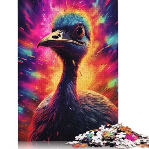 Puzzle 1000 Teile Puzzle für Erwachsene und Kinder farbige Straußenpuzzles für Papierpuzzles pädagogisches Spielzeug zum Stressabbau Puzzle 1000 Teile (38 x 26 cm) von wuzihanptpt