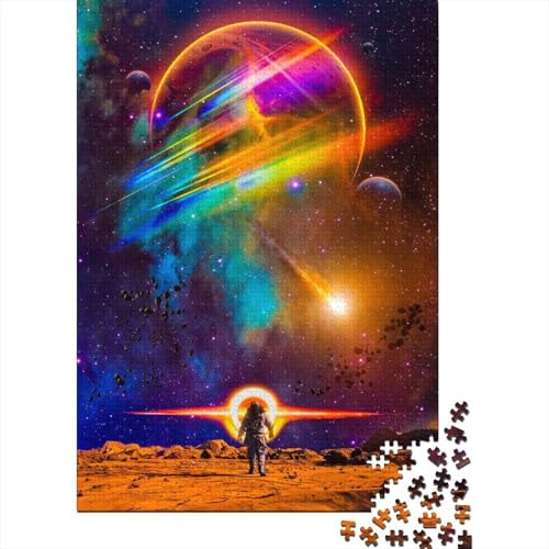 Puzzle 1000 Teile für Erwachsene Astronaut auf dem Planeten Mars Puzzle für Erwachsene Holzpuzzle Erwachsene 1000 Teile (75 x 50 cm) von wuzihanptpt