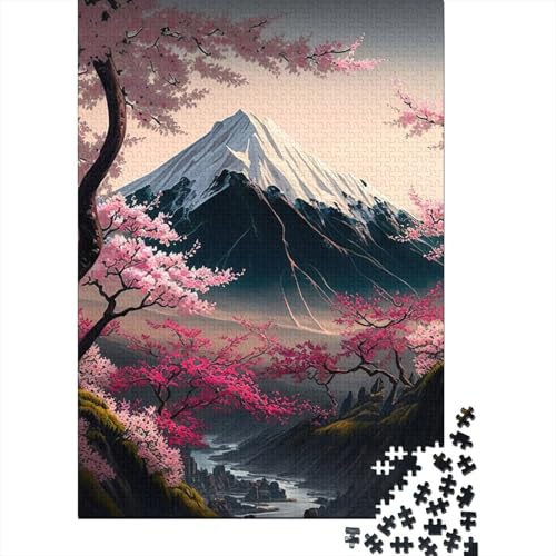 Puzzle 1000 Teile für Erwachsene Japanische Kirschblüten Puzzle für Erwachsene Holzpuzzle Erwachsene 1000 Teile (75 x 50 cm) von wuzihanptpt