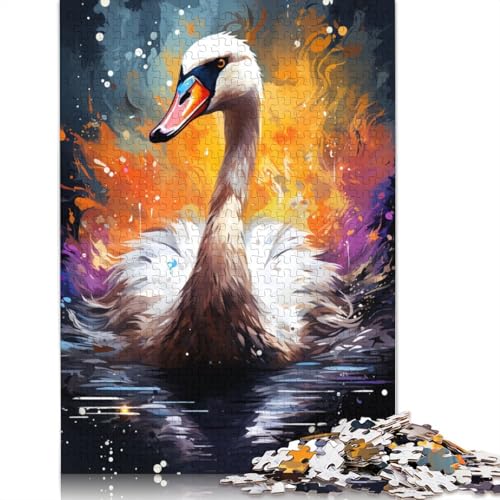 Puzzle 1000 Teile für Erwachsene farbenfrohes Fantasie-Schwanen-Puzzle für Erwachsene Holzpuzzle für Familienspaß und Spieleabend 1000 Teile (75 x 50 cm) von wuzihanptpt