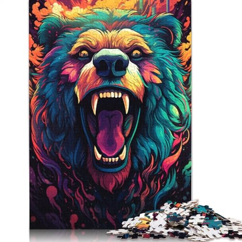 Puzzle 1000 Teile für Erwachsene gewalttätiger Kriegerbär Puzzle für Erwachsene Holzpuzzle Familienunterhaltungsspielzeug 1000 Teile (75 x 50 cm) von wuzihanptpt