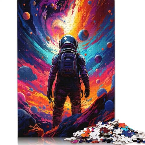 Puzzle 1000 Teile für Erwachsene und Kinder Astronaut auf Buntem Planeten Puzzles für Holzpuzzles pädagogisches Spielzeug zum Stressabbau Puzzle 1000 Teile (75 x 50 cm) von wuzihanptpt