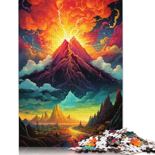 Puzzle 1000 Teile für Erwachsene und Kinder Der psychedelische Vulkanausbruch Puzzles für Papierpuzzles pädagogisches Spielzeug zum Stressabbau Puzzle 1000 Teile (38 x 26 cm) von wuzihanptpt