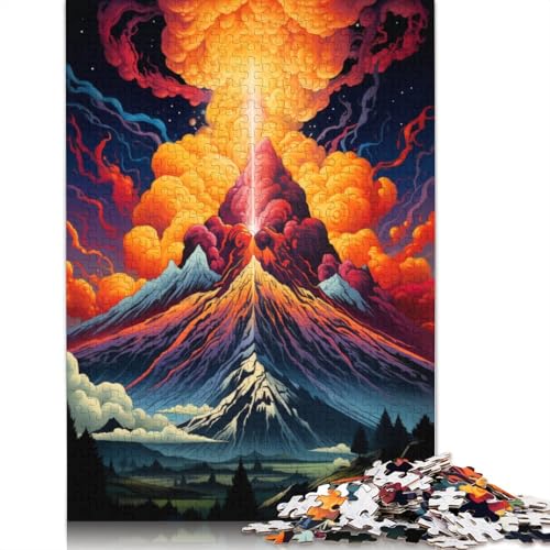 Puzzle 1000 Teile für Erwachsene und Kinder Der psychedelische Vulkanausbruch Puzzles für Papierpuzzles pädagogisches Spielzeug zum Stressabbau Puzzle 1000 Teile (38 x 26 cm) von wuzihanptpt