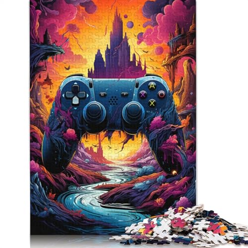 Puzzle 1000 Teile für Erwachsene und Kinder farbenfrohe psychedelische Gamecontroller-Puzzles für Papierpuzzles pädagogisches Spielzeug zum Stressabbau Puzzle 1000 Teile (38 x 26 cm) von wuzihanptpt