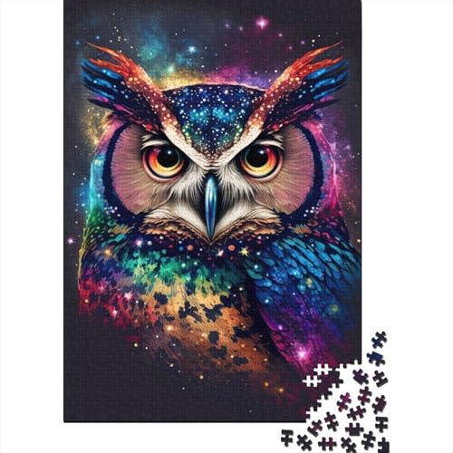 Puzzle 300 Teile für Erwachsene Eulen-Neon-Puzzles für Holzbrett-Puzzles Lernspiel Herausforderungsspielzeug 300 Stück (40 x 28 cm) von wuzihanptpt