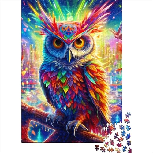 Puzzle 300 Teile für Erwachsene Eulen-Puzzles für Holzbrett-Puzzles Lernspiel Herausforderungsspielzeug 300 Teile (40 x 28 cm) von wuzihanptpt