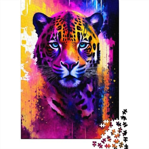 Puzzle 500 Teile für Erwachsene Cosmic Jaguar-Puzzles für Holzbrett-Puzzles Lernspiel Herausforderungsspielzeug 500 Teile (52 x 38 cm) von wuzihanptpt