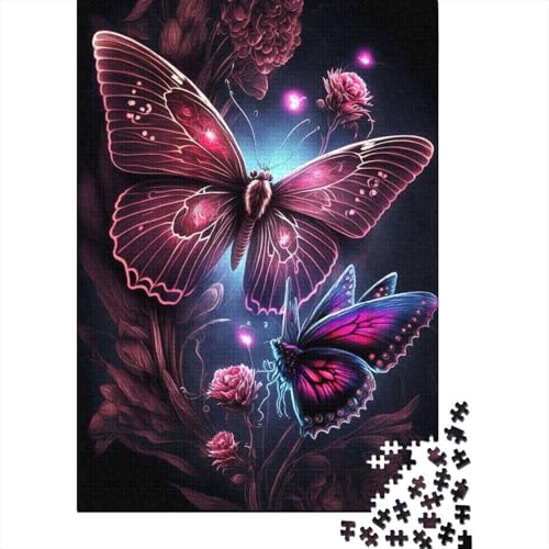 Puzzle Blume/Schmetterling 1000-teiliges Puzzle für Erwachsene und Jugendliche Holzbrettpuzzle tolles Geschenk für Erwachsene 1000 Teile (75 x 50 cm) von wuzihanptpt