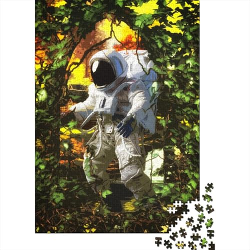 Puzzle-Geschenk grüner Astronaut 500 Teile für Erwachsene Puzzle aus Holz Puzzle für Erwachsene und Jugendliche ab 12 Jahren Lernspiel Herausforderungsspielzeug 500 Teile (52 x 38 cm) von wuzihanptpt