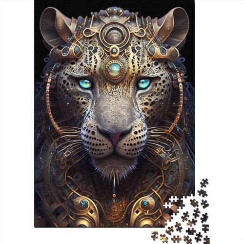 Puzzle Mystischer Gott Leopard 1000-teiliges Puzzle Holzpuzzle geeignet für Erwachsene Familienspiele 1000 Teile (75 x 50 cm) von wuzihanptpt