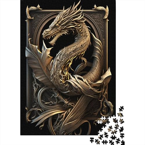 Puzzle Schlangenflamme Art Deco Puzzles für Erwachsene 500 Holzpuzzle für Erwachsene & Teenager Puzzles für Erwachsene Geschenke 500 Teile (52x38cm) von wuzihanptpt