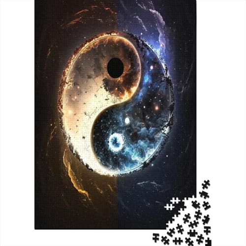 Puzzle Yin-Yang-Symbol 300-teiliges Puzzle für Erwachsene und Jugendliche Holzbrettpuzzle tolles Geschenk für Erwachsene 300 Teile (40 x 28 cm) von wuzihanptpt